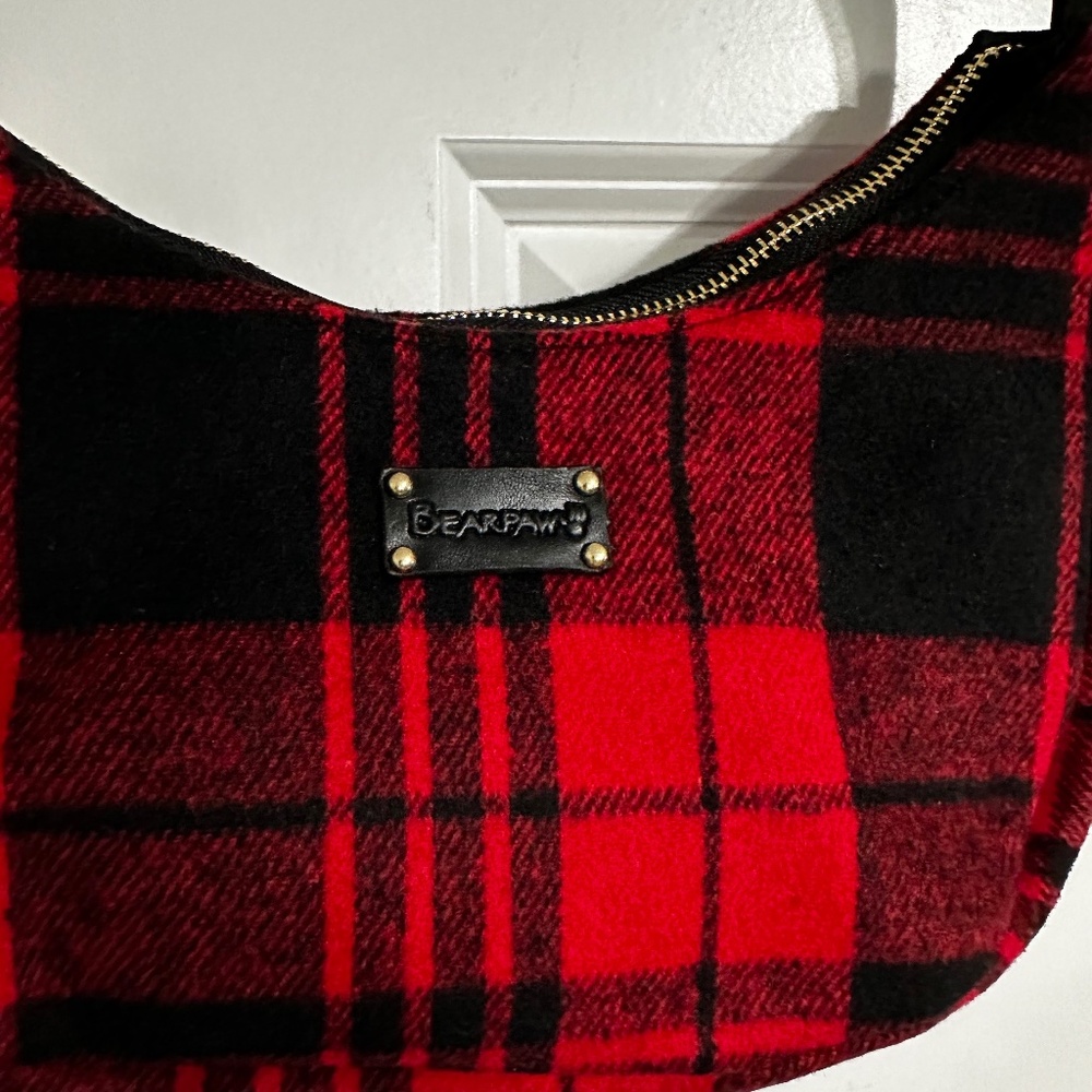 NWT Bearpaw Red and Black Plaid Bag